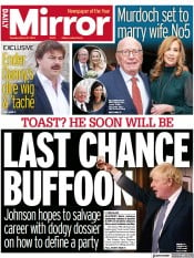 Daily Mirror front page for 21 March 2023