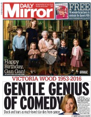 Daily Mirror (UK) Newspaper Front Page for 21 April 2016