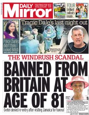 Daily Mirror (UK) Newspaper Front Page for 21 April 2018