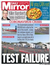 Daily Mirror (UK) Newspaper Front Page for 21 April 2020