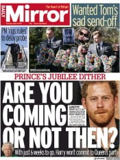 Daily Mirror (UK) Newspaper Front Page for 21 April 2022