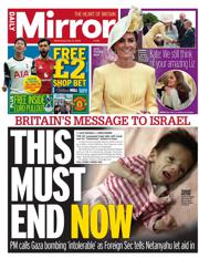 Daily Mirror front page for 21 May 2025