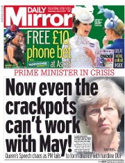 Daily Mirror (UK) Newspaper Front Page for 21 June 2017