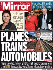 Daily Mirror front page for 21 June 2022