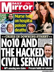 Daily Mirror (UK) Newspaper Front Page for 21 July 2011