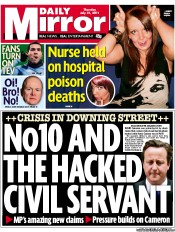 Daily Mirror (UK) Newspaper Front Page for 21 July 2011