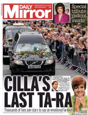 Daily Mirror Newspaper Front Page (UK) for 21 August 2015