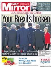 Daily Mirror (UK) Newspaper Front Page for 21 September 2018