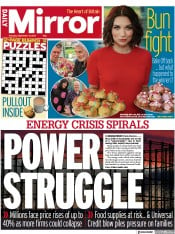 Daily Mirror (UK) Newspaper Front Page for 21 September 2021