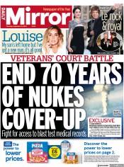 Daily Mirror front page for 21 September 2023