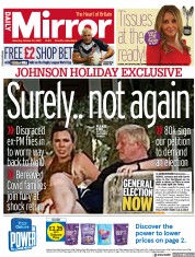 Daily Mirror (UK) Newspaper Front Page for 22 October 2022