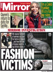 Daily Mirror (UK) Newspaper Front Page for 22 November 2021