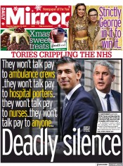 Daily Mirror (UK) Newspaper Front Page for 22 December 2022