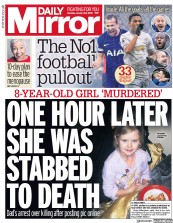 Daily Mirror (UK) Newspaper Front Page for 22 January 2018