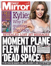 Daily Mirror (UK) Newspaper Front Page for 22 March 2014