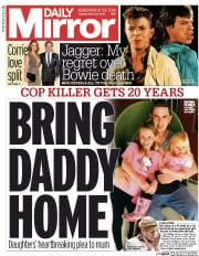 Daily Mirror (UK) Newspaper Front Page for 22 March 2016