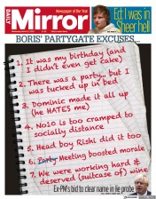 Daily Mirror (UK) Newspaper Front Page for 22 March 2023