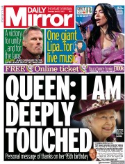 Daily Mirror (UK) Newspaper Front Page for 22 April 2021