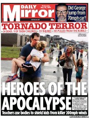 Daily Mirror Newspaper Front Page (UK) for 22 May 2013