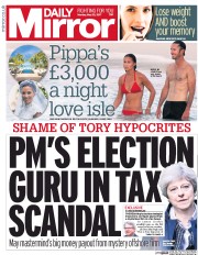 Daily Mirror (UK) Newspaper Front Page for 22 May 2017