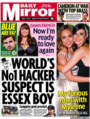 Daily Mirror (UK) Newspaper Front Page for 22 June 2011