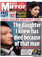 Daily Mirror (UK) Newspaper Front Page for 22 June 2013