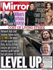 Daily Mirror (UK) Newspaper Front Page for 22 June 2022
