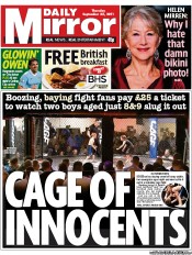 Daily Mirror Newspaper Front Page (UK) for 22 September 2011