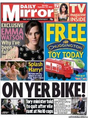 Daily Mirror (UK) Newspaper Front Page for 22 September 2012