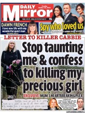 Daily Mirror Newspaper Front Page (UK) for 23 October 2012