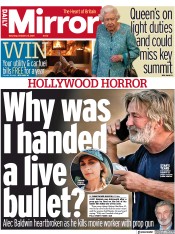Daily Mirror (UK) Newspaper Front Page for 23 October 2021