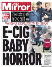 Daily Mirror (UK) Newspaper Front Page for 23 December 2016