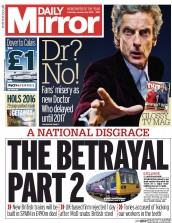 Daily Mirror (UK) Newspaper Front Page for 23 January 2016