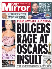 Daily Mirror (UK) Newspaper Front Page for 23 January 2019