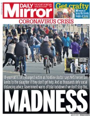 Daily Mirror (UK) Newspaper Front Page for 23 March 2020