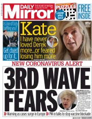 Daily Mirror (UK) Newspaper Front Page for 23 March 2021