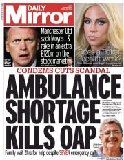 Daily Mirror (UK) Newspaper Front Page for 23 April 2014