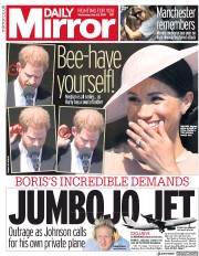 Daily Mirror (UK) Newspaper Front Page for 23 May 2018