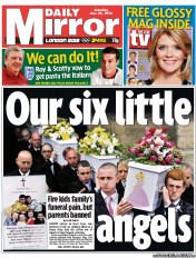 Daily Mirror Newspaper Front Page (UK) for 23 June 2012