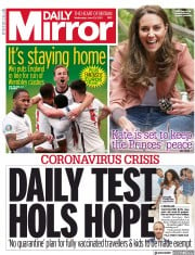 Daily Mirror (UK) Newspaper Front Page for 23 June 2021