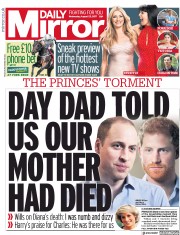 Daily Mirror (UK) Newspaper Front Page for 23 August 2017