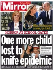 Daily Mirror (UK) Newspaper Front Page for 23 September 2022
