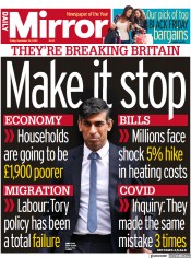 Daily Mirror front page for 24 November 2023