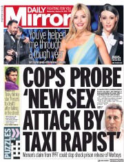Daily Mirror (UK) Newspaper Front Page for 24 January 2018