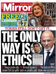 Daily Mirror (UK) Newspaper Front Page for 24 January 2023