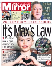 Daily Mirror (UK) Newspaper Front Page for 24 February 2018