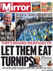Daily Mirror (UK) Newspaper Front Page for 24 February 2023