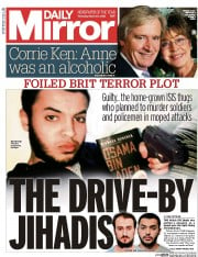 Daily Mirror (UK) Newspaper Front Page for 24 March 2016
