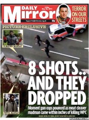 Daily Mirror Newspaper Front Page (UK) for 24 May 2013