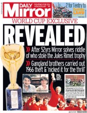 Daily Mirror (UK) Newspaper Front Page for 24 May 2018